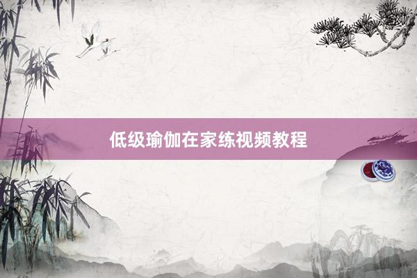 低级瑜伽在家练视频教程
